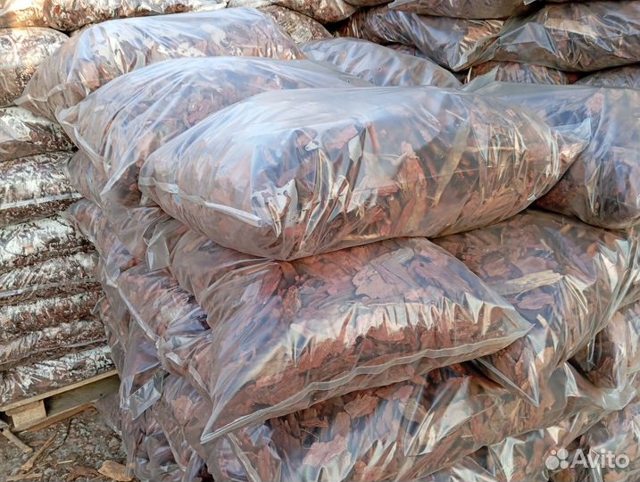 Мульча сосновая кора в мешках