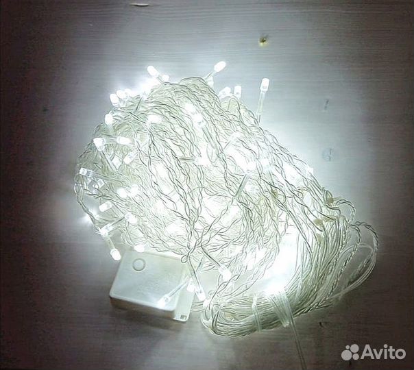 Гирлянда штора новогодняя белая 1,5*1,5 м