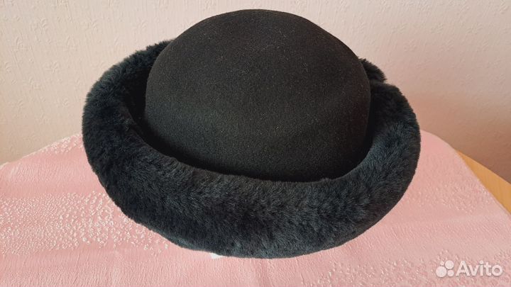 Шляпа фетровая женская чёрная 56 57