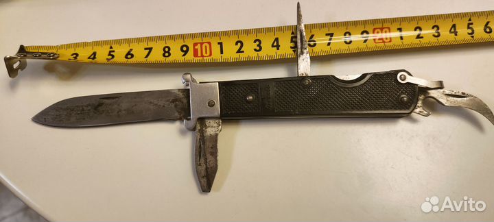 Нож складной СССР стиз с нат кож чехлом Москва 70е
