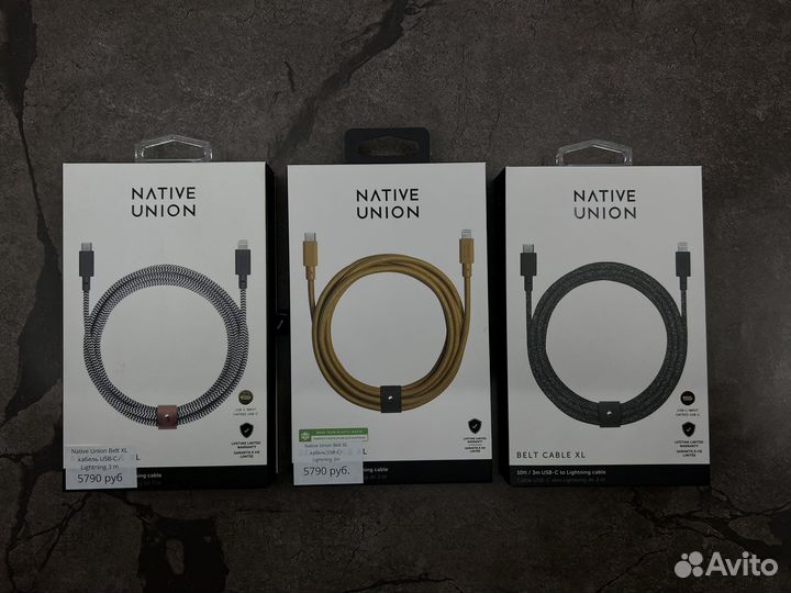Native Union Belt XL 3m кабель USB-C / Lightning