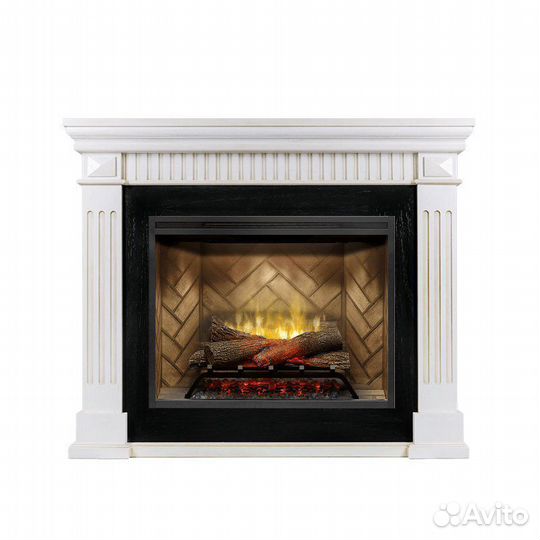 Каминокомплект America - Белый дуб с патиной с оча