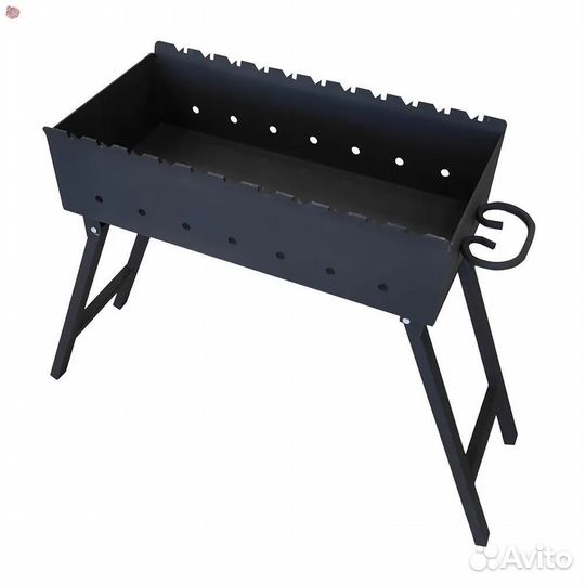 Мангал 3 мм 60х30х16 см, складные ножки