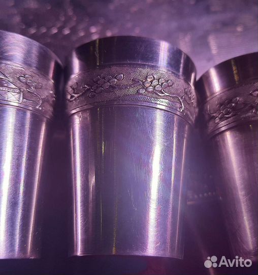 Серебряный набор. Поднос и рюмки