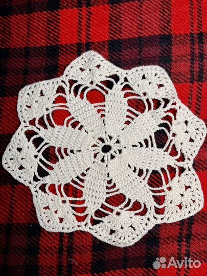 Винтаж, вязаные салфетки, Германия- 29*29;24*24
