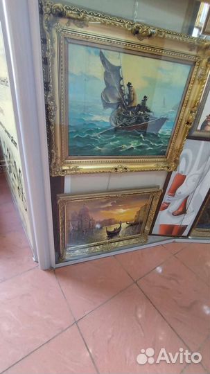 Картина маслом на холсте море