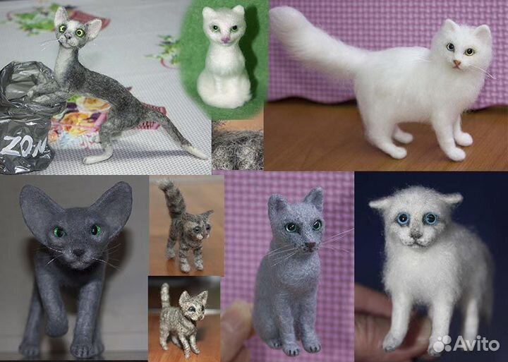 Сувениры из войлока кошки, коты, котята