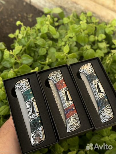 Нож складной из дамаска swat