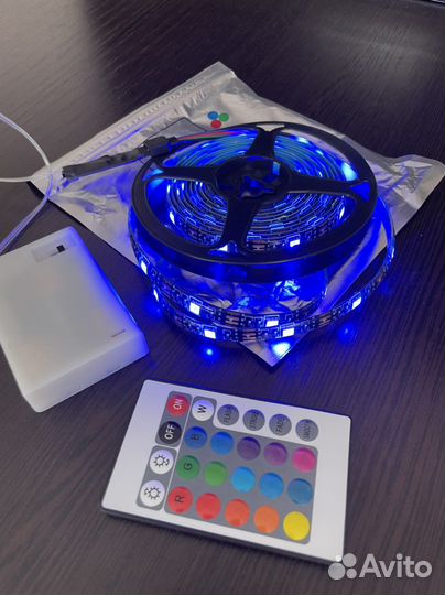 Лента светодиодная на батарейках с пультом