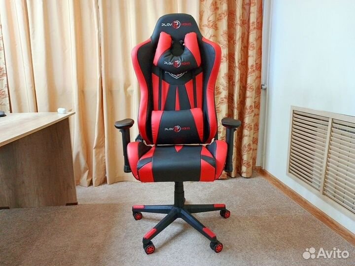 Компьютерное кресло черно-красный play haha до 154