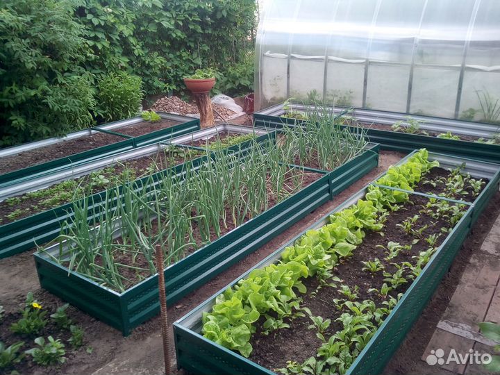 Грядки оцинкованные, цвет зеленый и коричневый