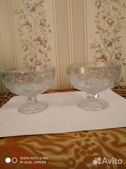 Вазы для десерта на ножке хрусталь, 2 шт