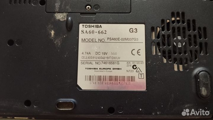 Ноутбук toshiba