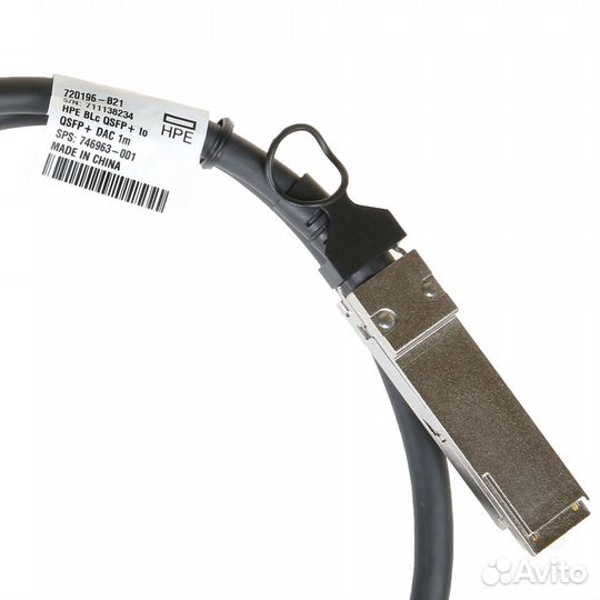 DAC-кабель HPE 40G qsfp+ to qsfp+ 1m (720196-B21)