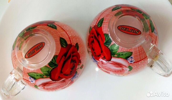 Чашки стеклянные helios