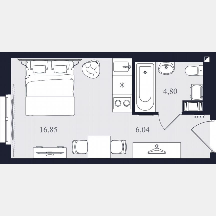 Апартаменты-студия, 27,7 м², 12/24 эт.