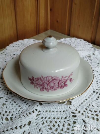 Масленка (Чехословакия) и тарелка большая (ГДР)