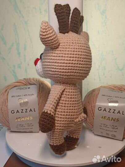 Мягкие игрушки олень Ручная работа Вязаная