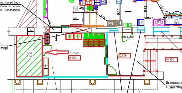 Свободного назначения, 13 м²