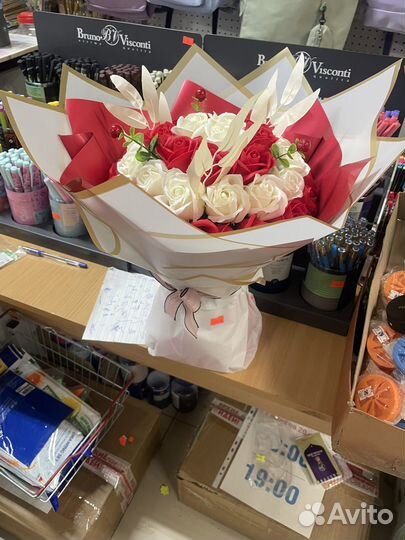 Букет из мыльных роз