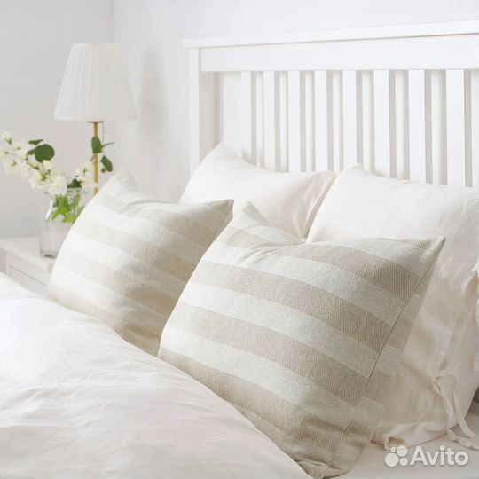 Подушка с чехлом икеа хеддамариа, 65x40 см, бежевы