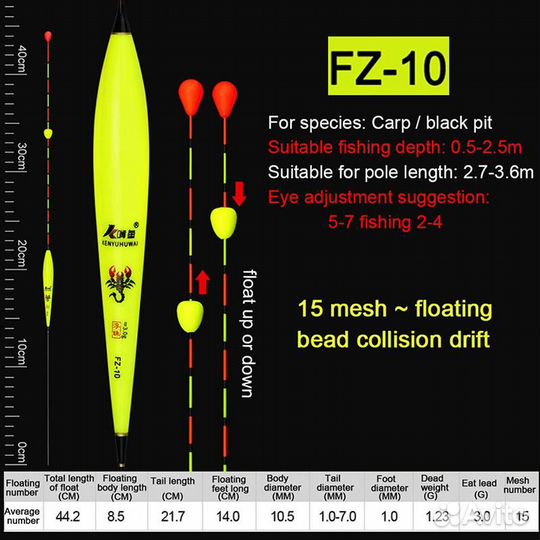 Поплавки Привлекательные бусины Плавающий шар Скол