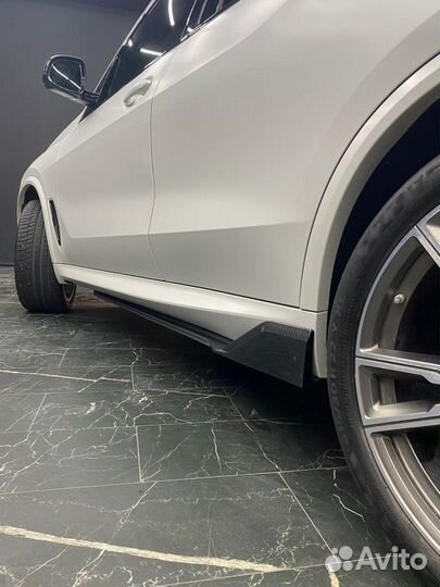 Лезвия порогов BMW Х5 G05 (под карбон) Bmw X5 M