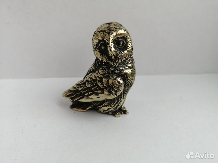 Сова. Фигурка латунь