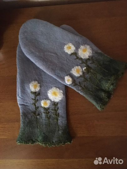 Варежки валяные