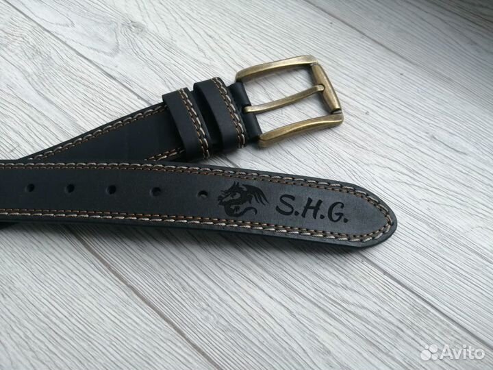 Эксклюзивный кожаный ремень ручной работы