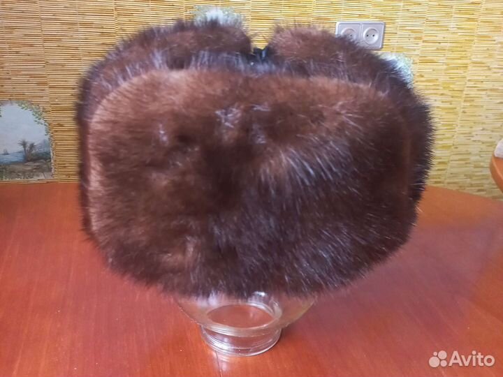 Норковая шапка мужская ушанка размер 60
