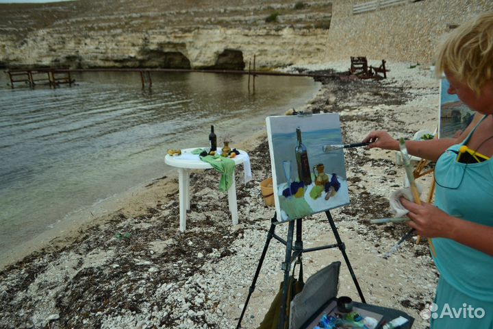 56 Тарханкут. Натюрморт с вином и фруктами