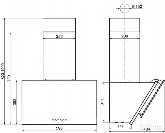 Вытяжка каминная Elikor Рубин Ceramics S4 60Н-700-Э4Д