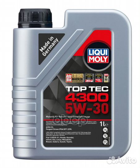 Масло моторное liqui moly Top Tec 4300 5W-30 C2