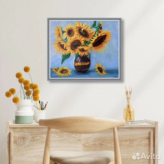 Картина маслом Подсолнухи цветы