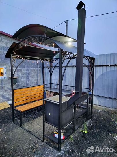 Мангальная зона, беседка с мангалом