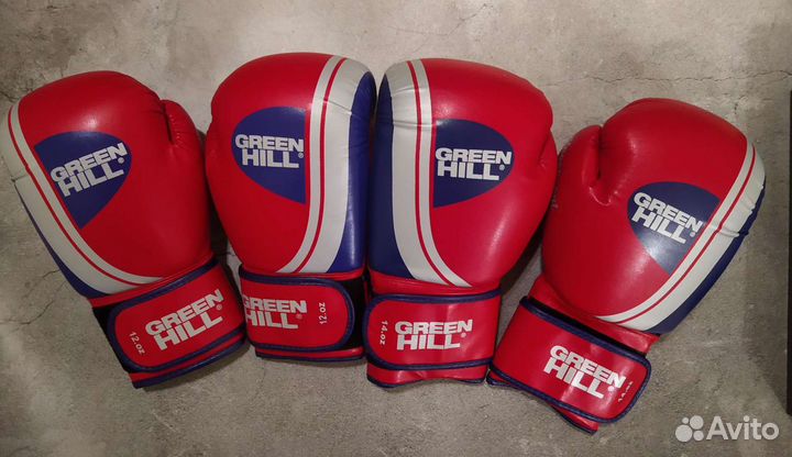 Новые перчатки бокс Green Hill Knockout. 14oz
