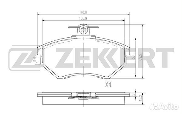 Колодки торм. диск. передн. Seat Ibiza II 93- VW C