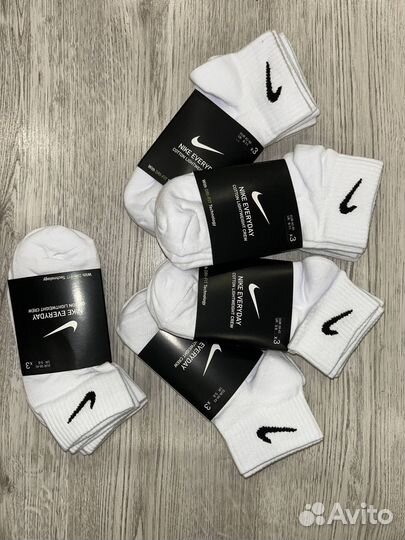 Носки nike everyday белые 3 пары