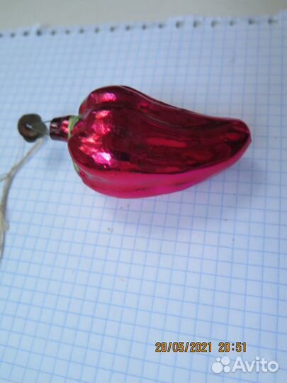 Елочная игрушка Перец Перчик Стекло СССР