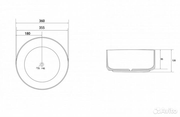 Раковина накладная темно-зеленая матовая
