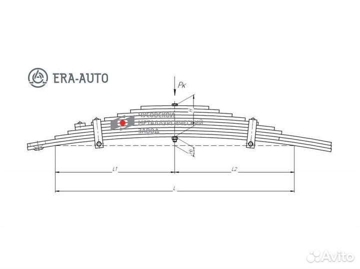 Чмз 83781-2912012 рессора 10-листовая прицеп\ маз