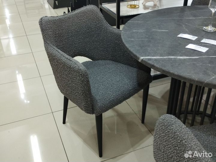 Стул Кресло букле серое Ральф, металлокаркас