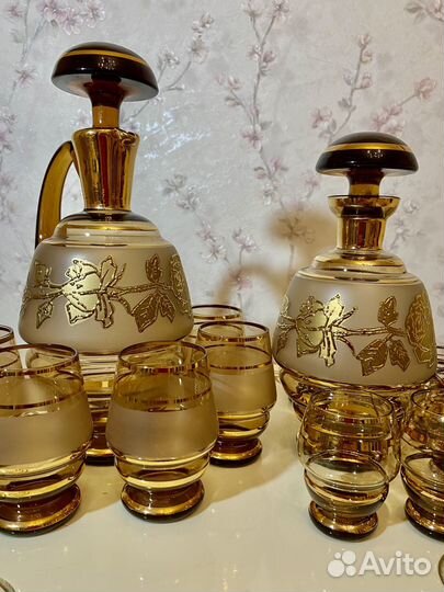 Графин штоф рюмки Чехия Богемия