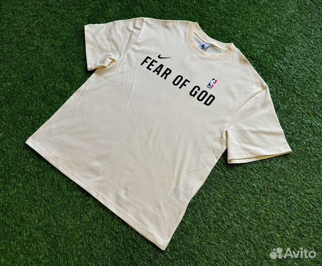 Футболка Nike NBA Fear Of God Бежевая (M-XL)