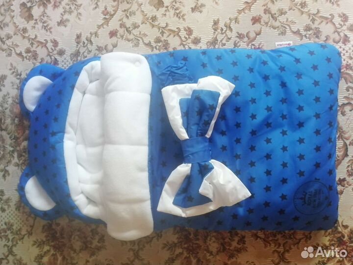 Одеяло на выписку с бантом Зима