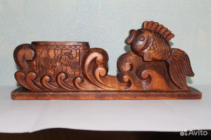 Письменный прибор в виде рыбки. Абрамцево До 1917г