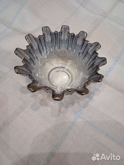 Ваза конфетница, цветное стекло