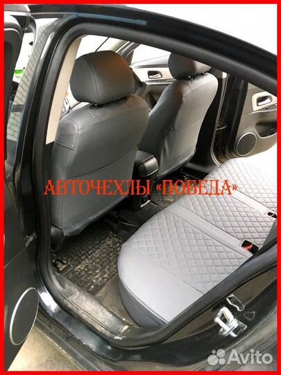 Чехлы Chevrolet Cruze из экокожи серые Ромб