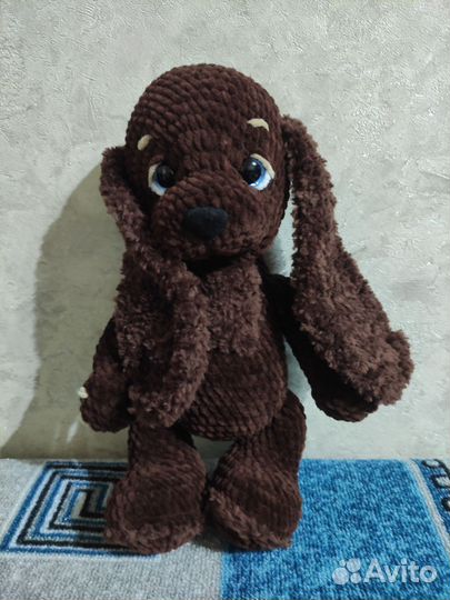 Вязаная собачка спаниель